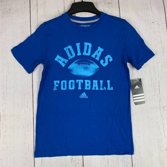 Adidas‎ Football Medium Casual T-Shirt Blue New Youth - Picture 1 of 6